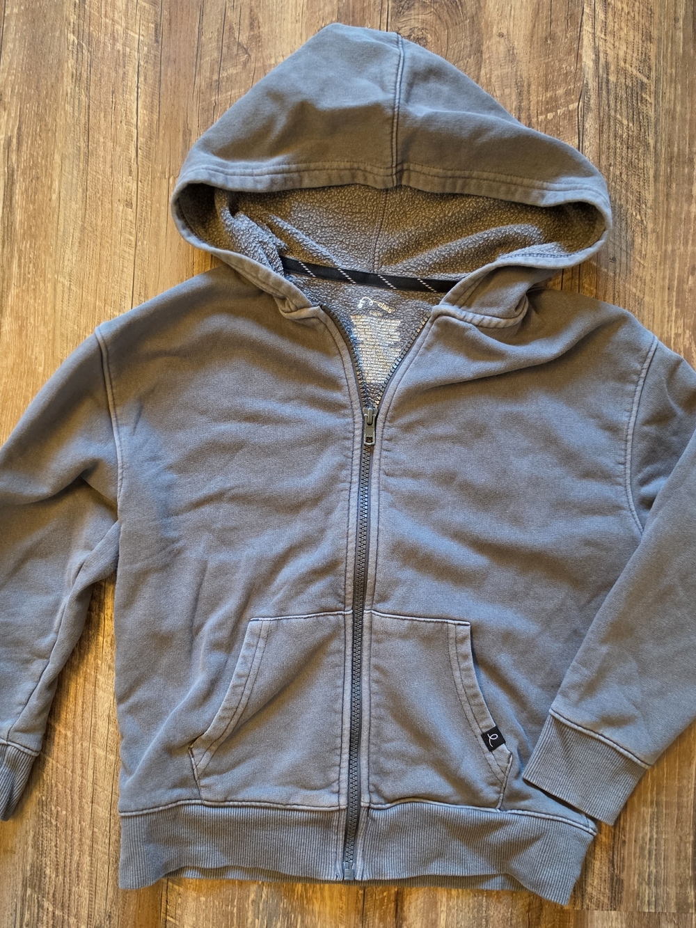 Art Class Boys Size S 6/7 Washed Slate Gray Full Zip Hoodie Sweatshirt Jacket